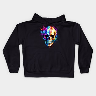 Skull Design in vibrant vector Style Kids Hoodie